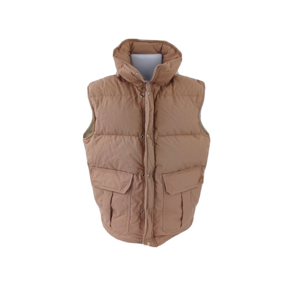 Vintage REI Goose Down Puffer Full ZIp Vest USA Outdoors Size Medium Tan Colored